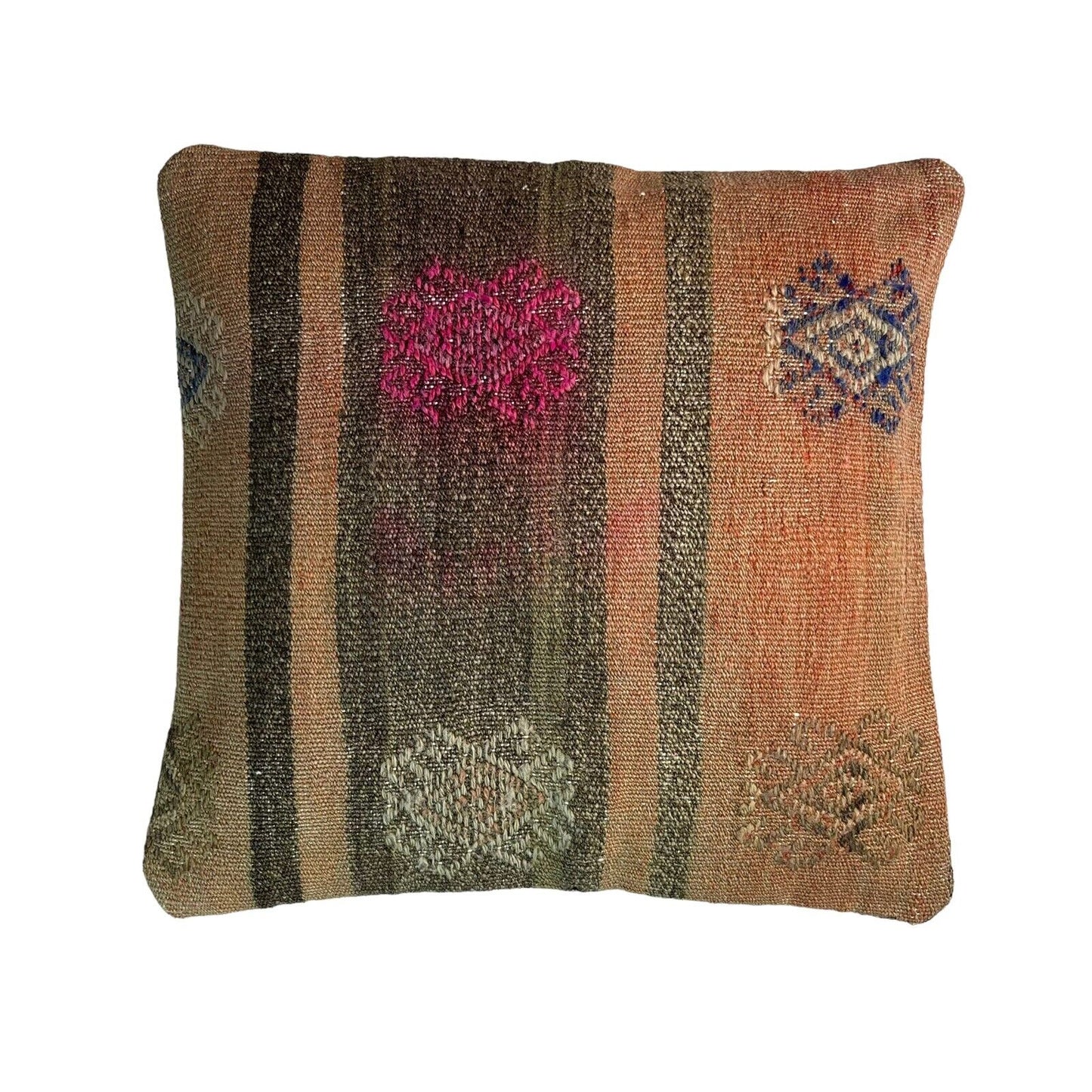 Einzigartige Kelim-Kissen,Turkish Kilim Pillow,16'×16'   Funda De Cojín Kilim