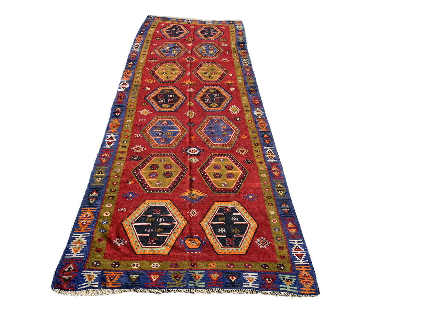 Antique Turkish Sarkisla Kilim ,Antiker Anatolia here Sarkisla Kelim 372x140 cm