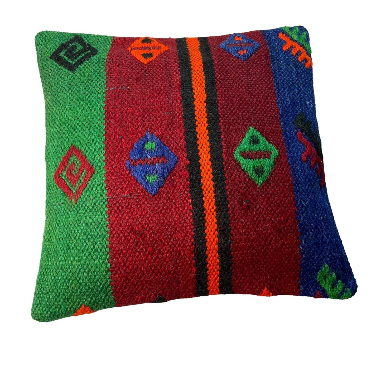 Einzigartige Kelim-Kissen,Turkish Kilim Pillow,16'×16'   Funda De Cojín Kilim