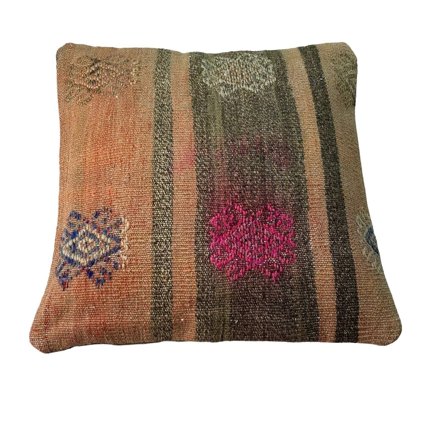 Einzigartige Kelim-Kissen,Turkish Kilim Pillow,16'×16'   Funda De Cojín Kilim