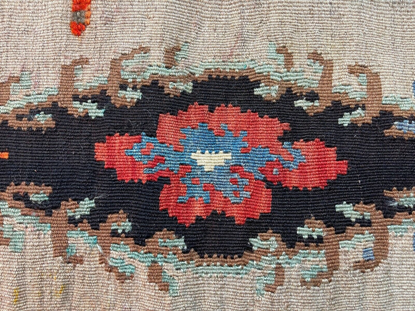 Traditionelle türkische Kelim Teppich, Vintage Turkish Kilim Rug 97X32 cm