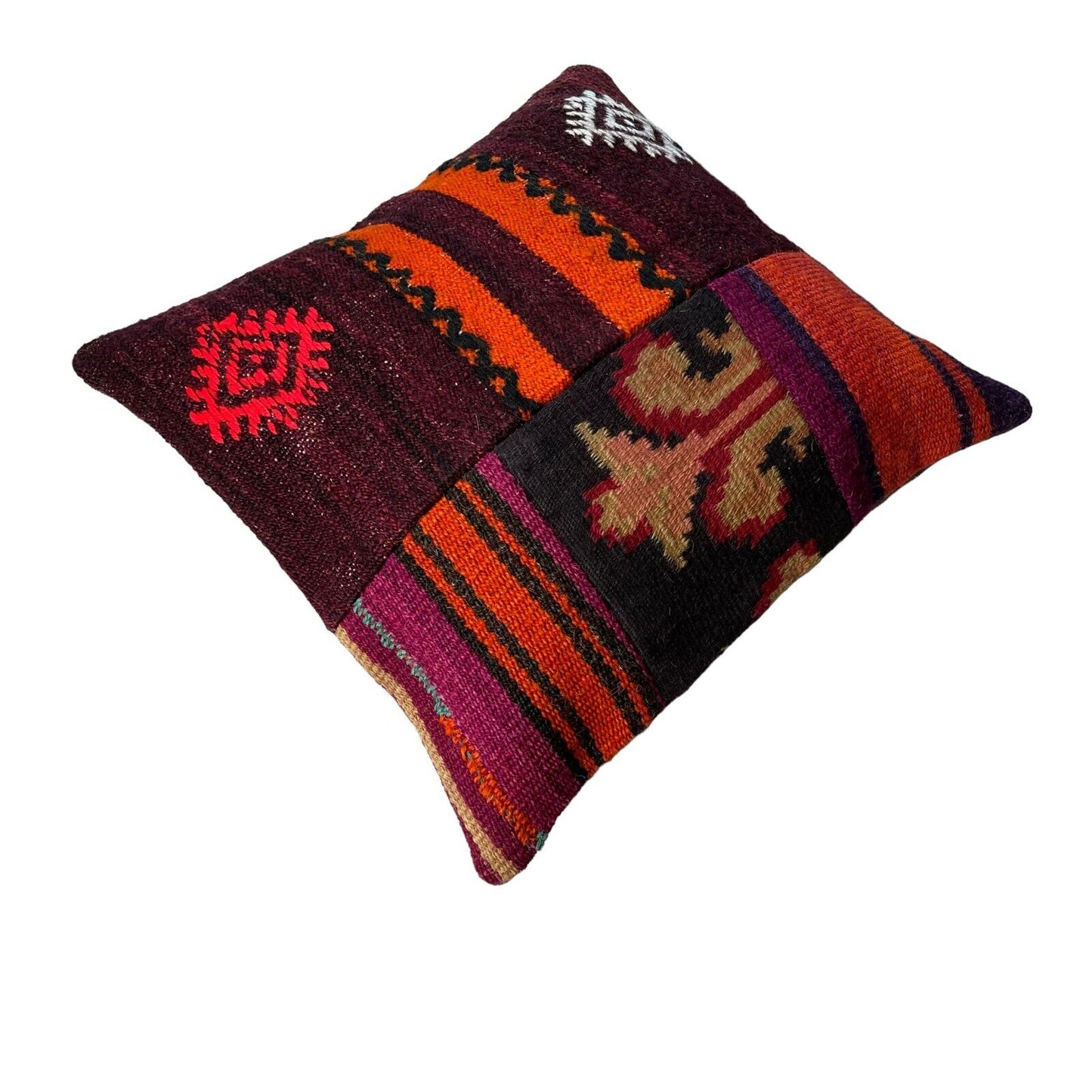 Einzigartige Kelim-Kissen,Turkish Kilim Pillow,16'×16'   Funda De Cojín Kilim