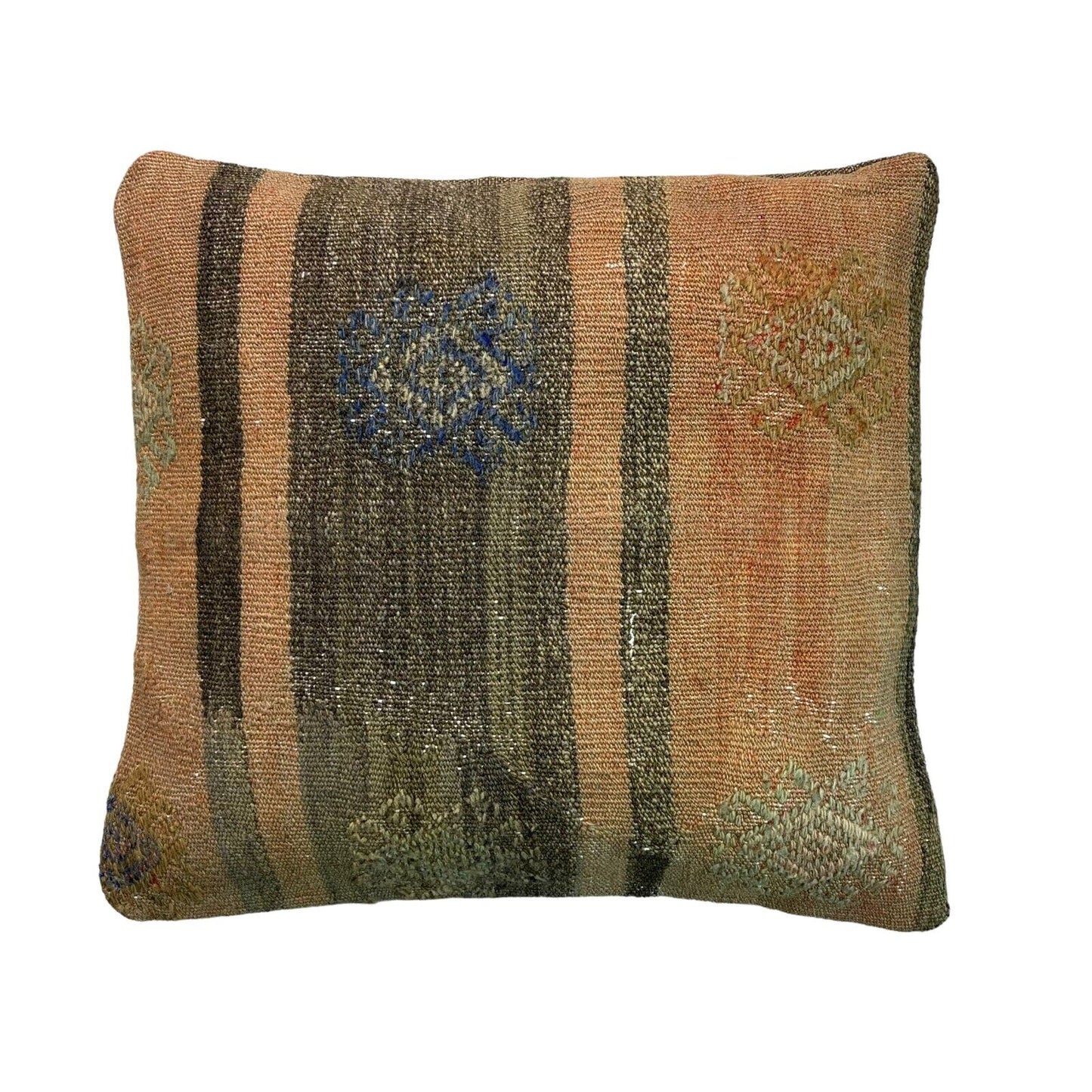 Einzigartige Kelim-Kissen,Turkish Kilim Pillow,16'×16'   Funda De Cojín Kilim