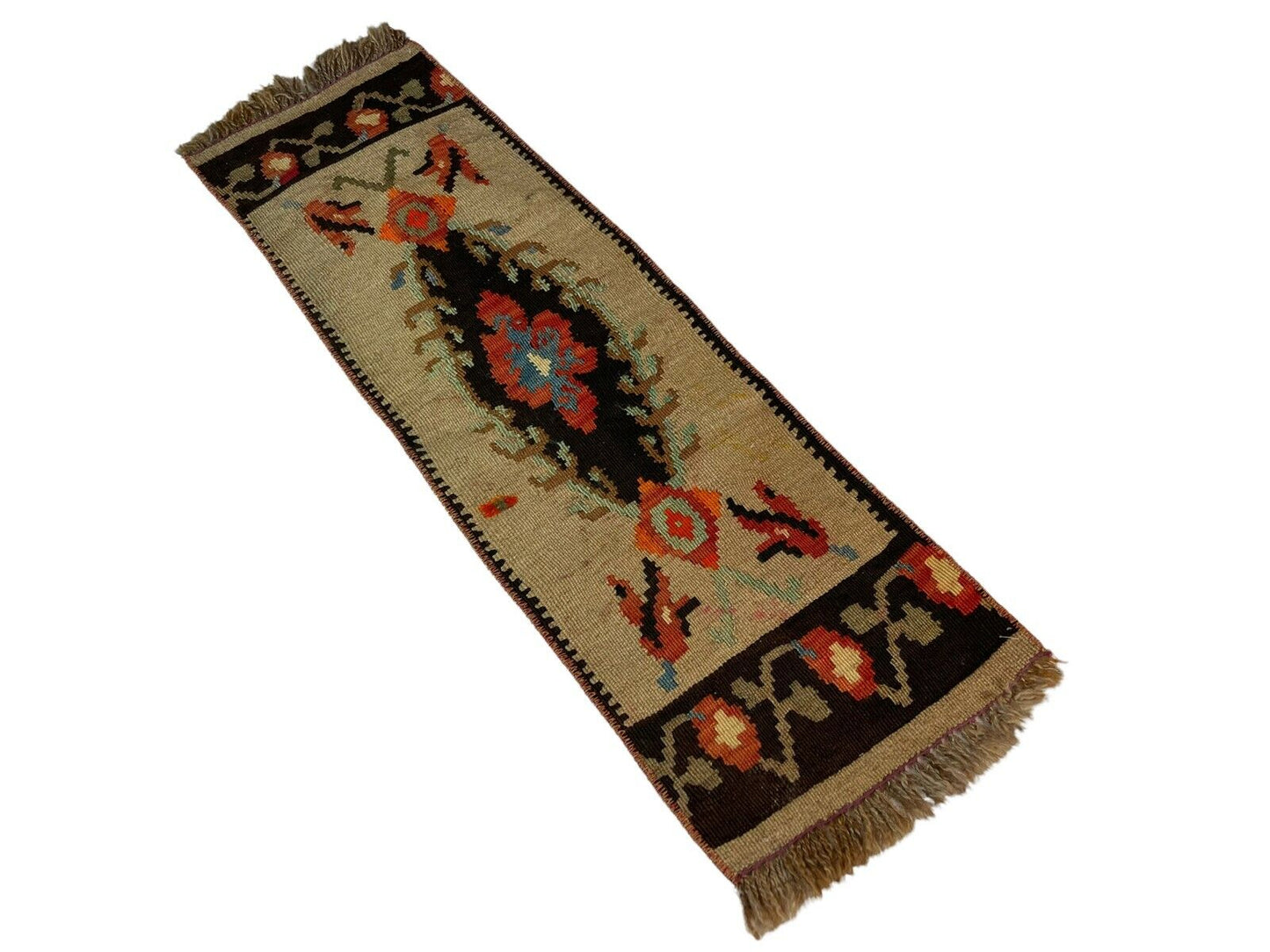 Traditionelle türkische Kelim Teppich, Vintage Turkish Kilim Rug 97X32 cm