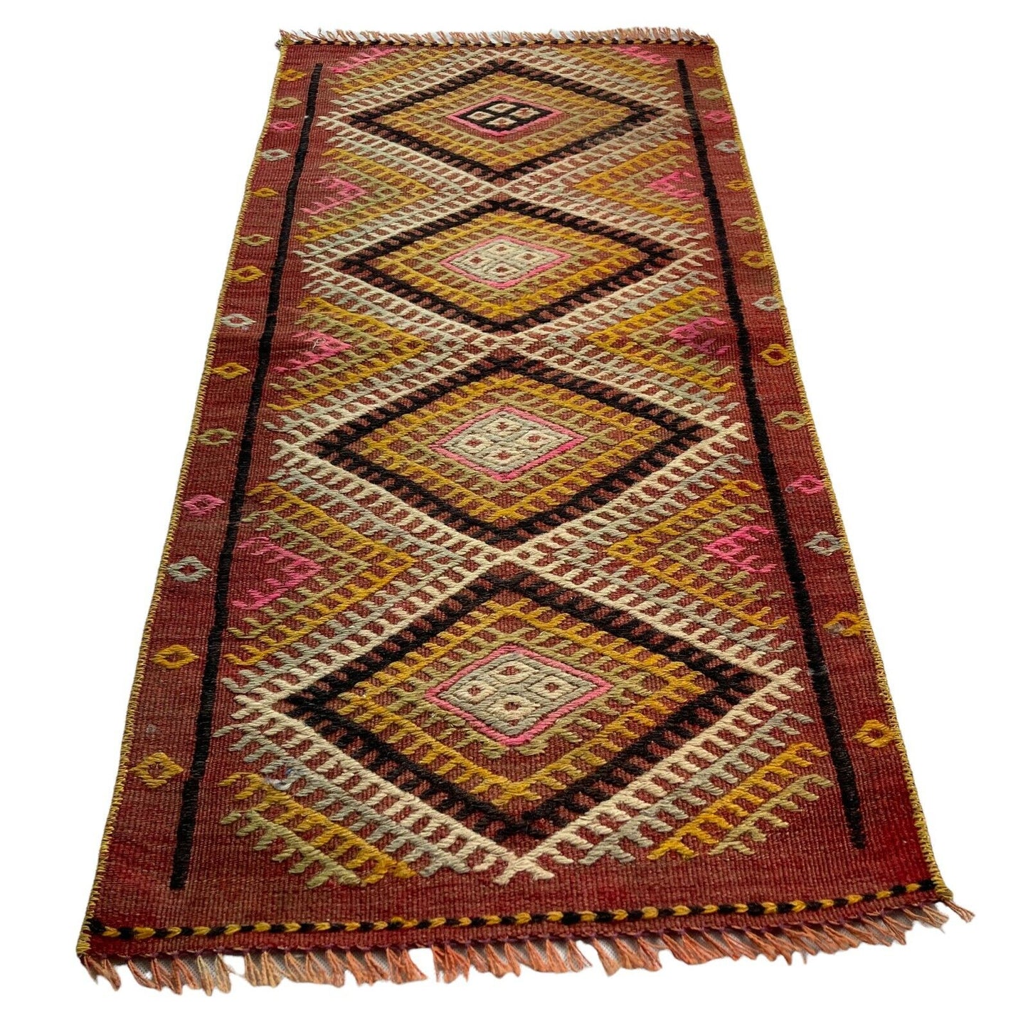 Traditionelle türkische Kelim Teppich, Vintage Turkish Kilim Rug 87 x 44 cm