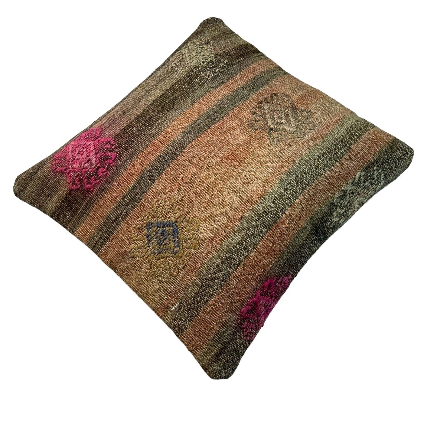 Einzigartige Kelim-Kissen,Turkish Kilim Pillow,16'×16'   Funda De Cojín Kilim