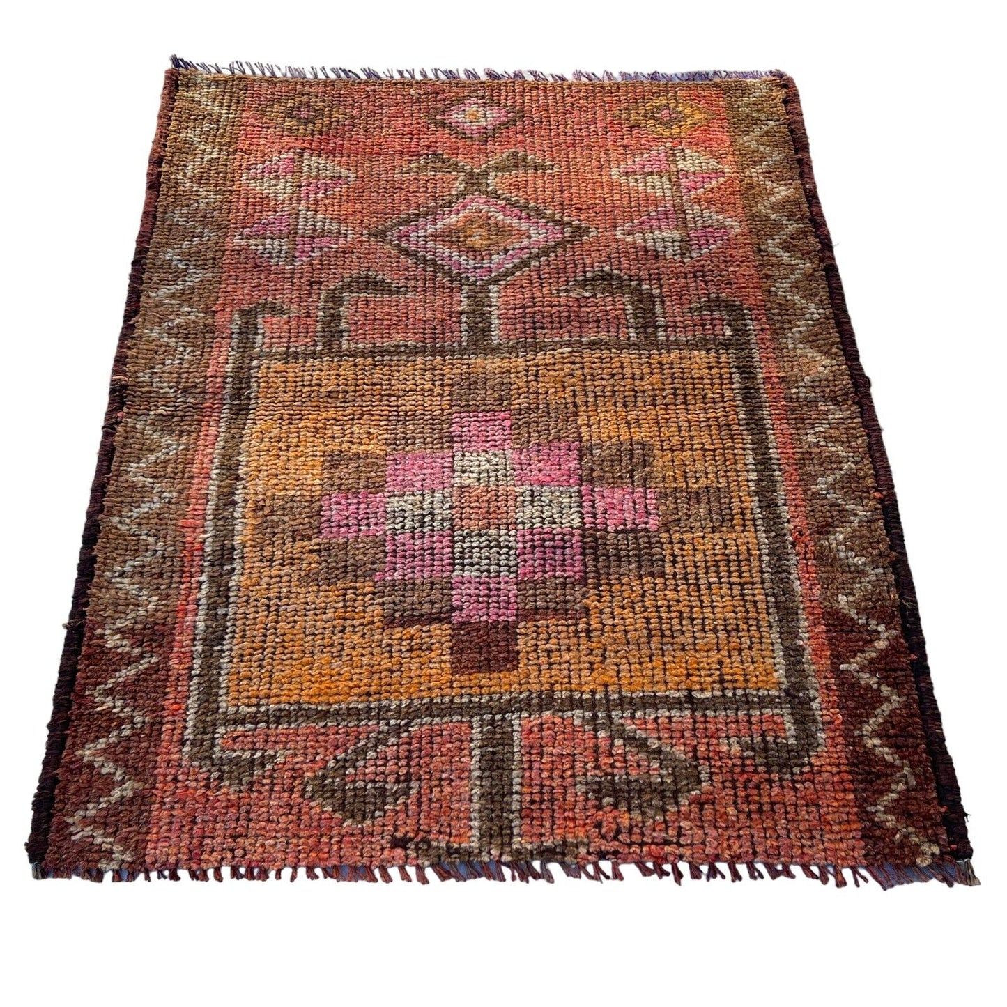 Traditional Turkish Kilim Rug,Vintage Kelim Teppich 110x95 Cm