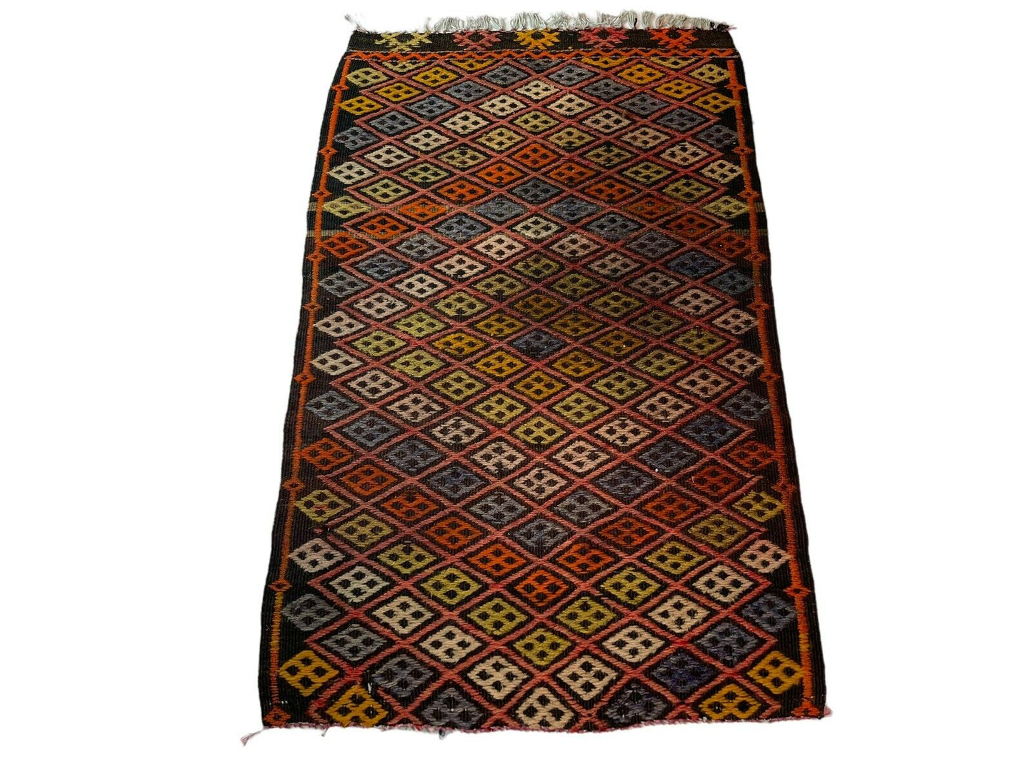 Traditionelle türkische Kelim Teppich, Vintage Turkish Kilim Rug 77X50 cm