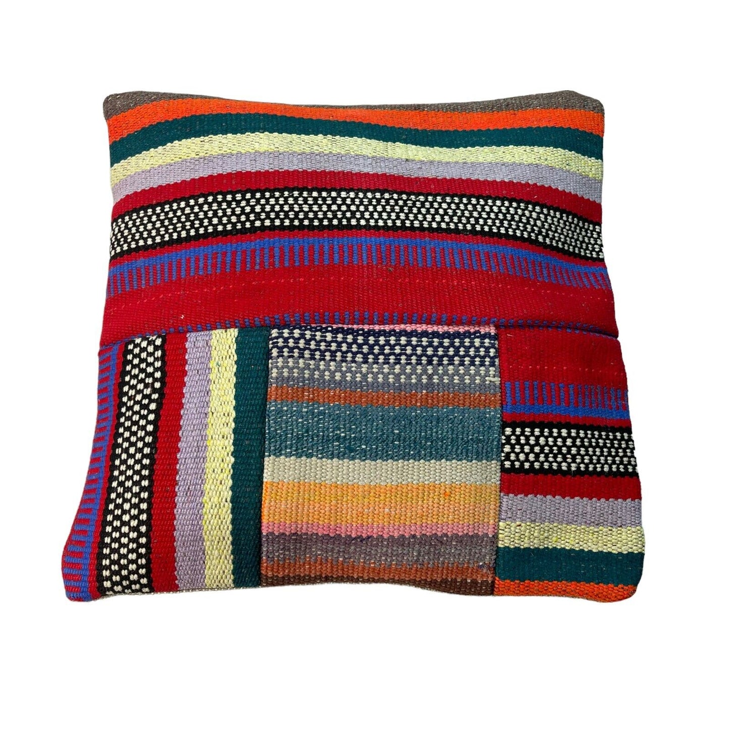 Einzigartige Kelim-Kissen,Turkish Kilim Pillow,16'×16'   Funda De Cojín Kilim