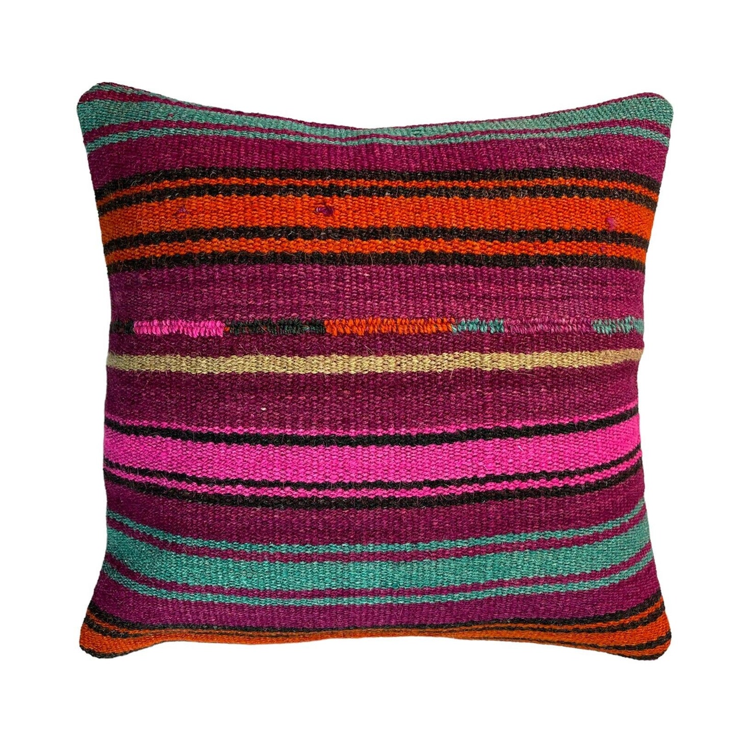 Einzigartige Kelim-Kissen,Turkish Kilim Pillow,16'×16'   Funda De Cojín Kilim