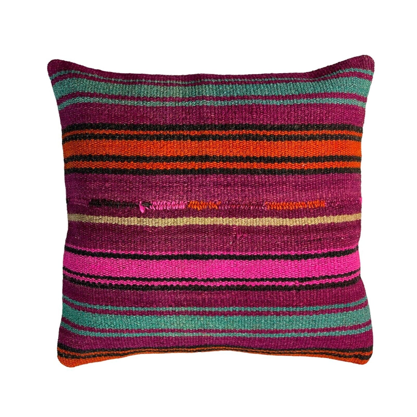 Einzigartige Kelim-Kissen,Turkish Kilim Pillow,16'×16'   Funda De Cojín Kilim