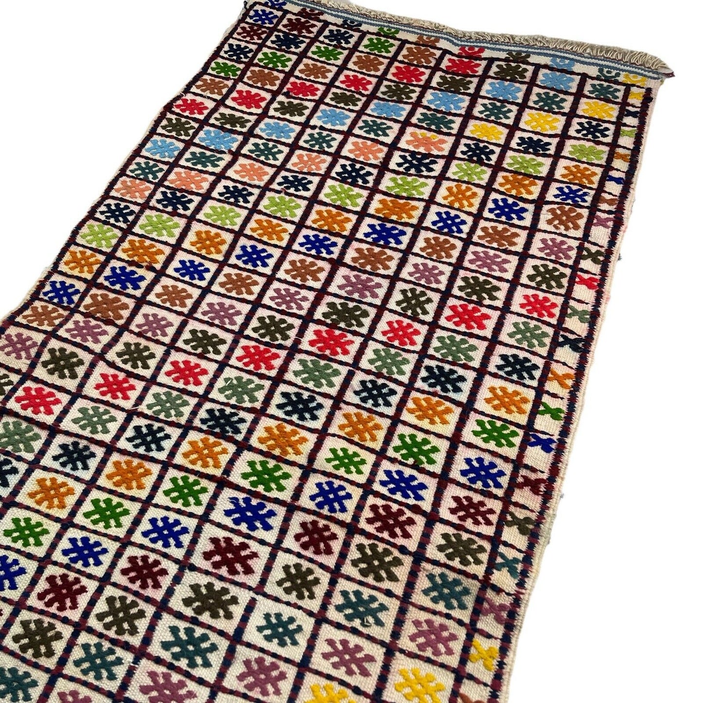 Traditionelle türkische Kelim Teppich, Vintage Turkish Kilim Rug 137X58 cm