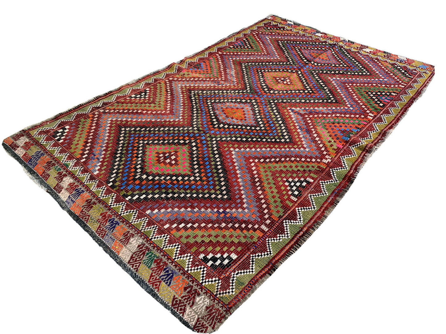 Traditional Turkish Kilim Rug,Vintage Anatolian Kelim Teppich 260x160 cm