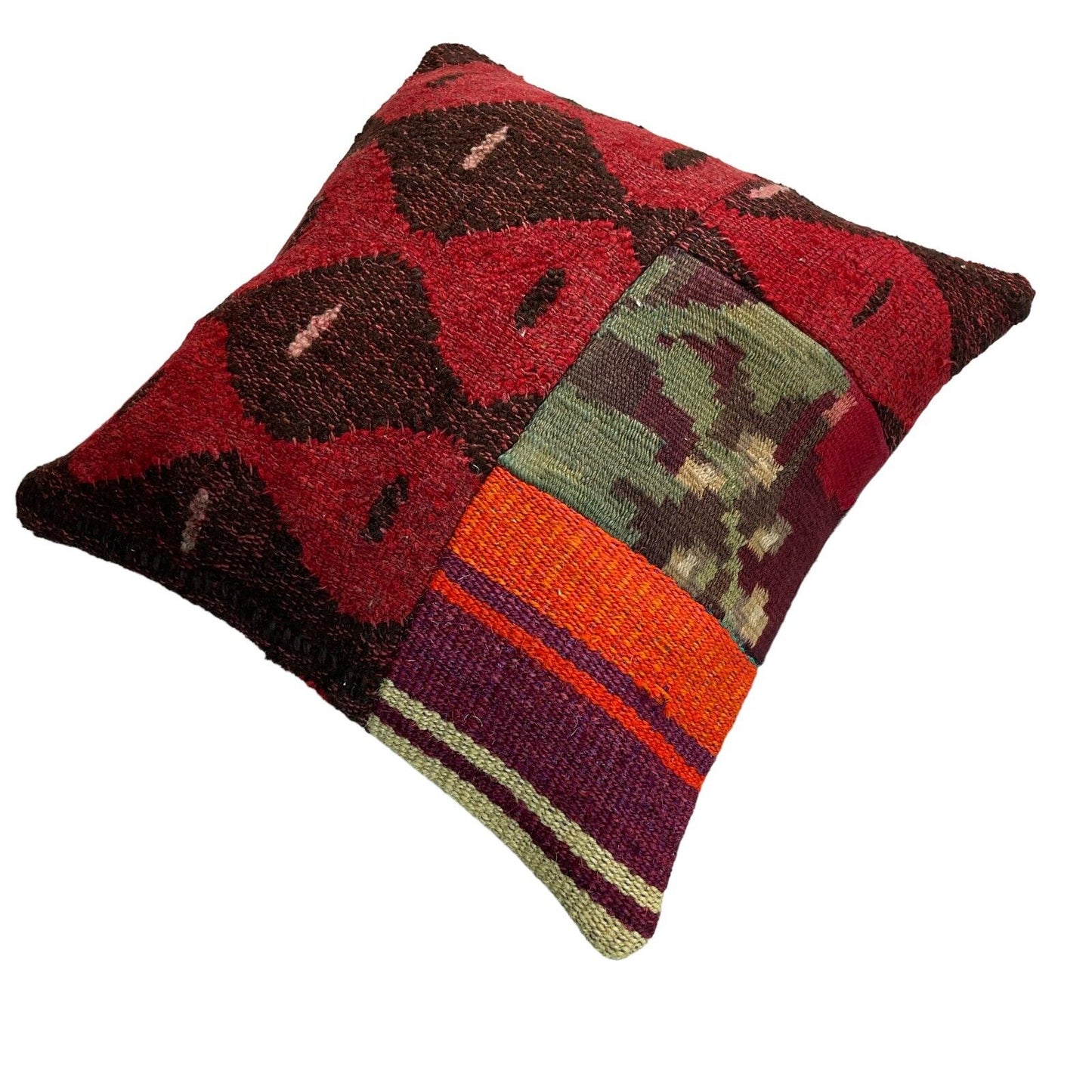 Einzigartige Kelim-Kissen,Turkish Kilim Pillow,16'×16'   Funda De Cojín Kilim