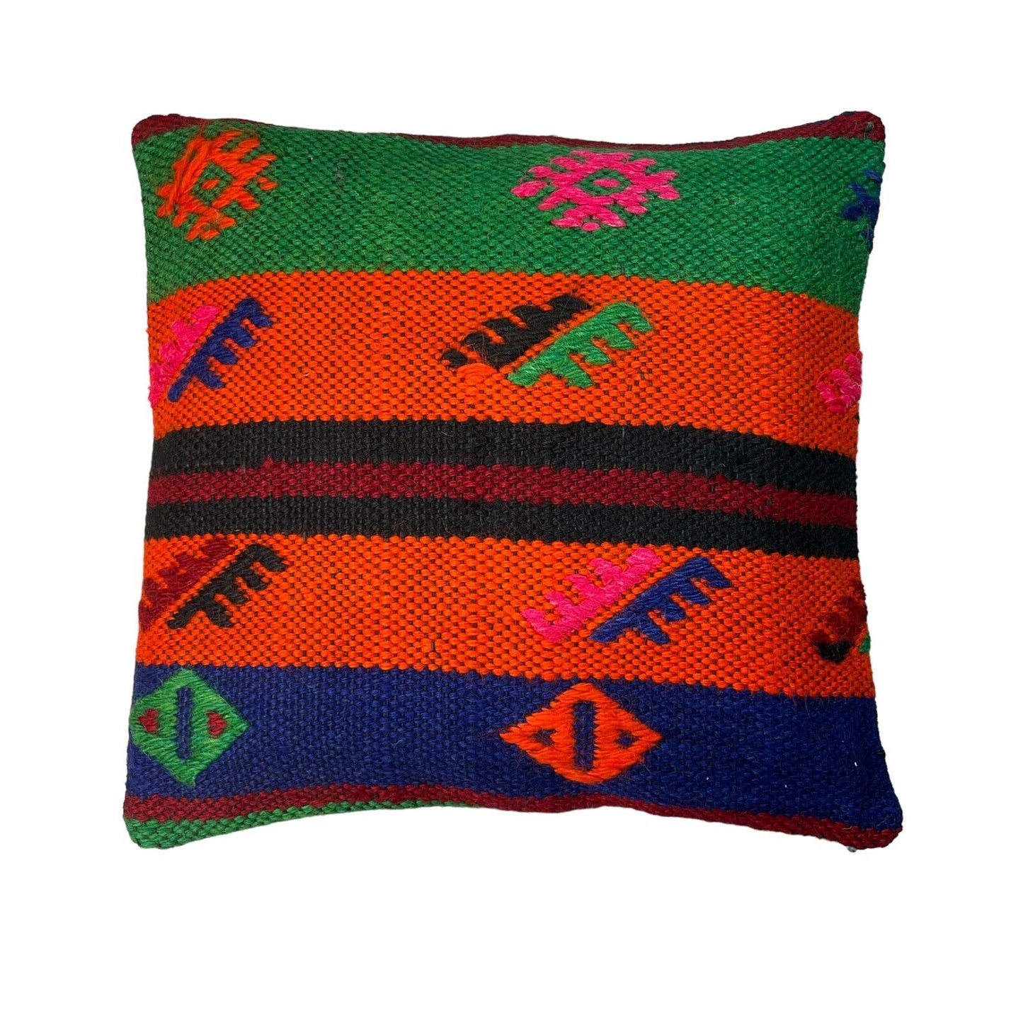 Einzigartige Kelim-Kissen,Turkish Kilim Pillow,16'×16'   Funda De Cojín Kilim