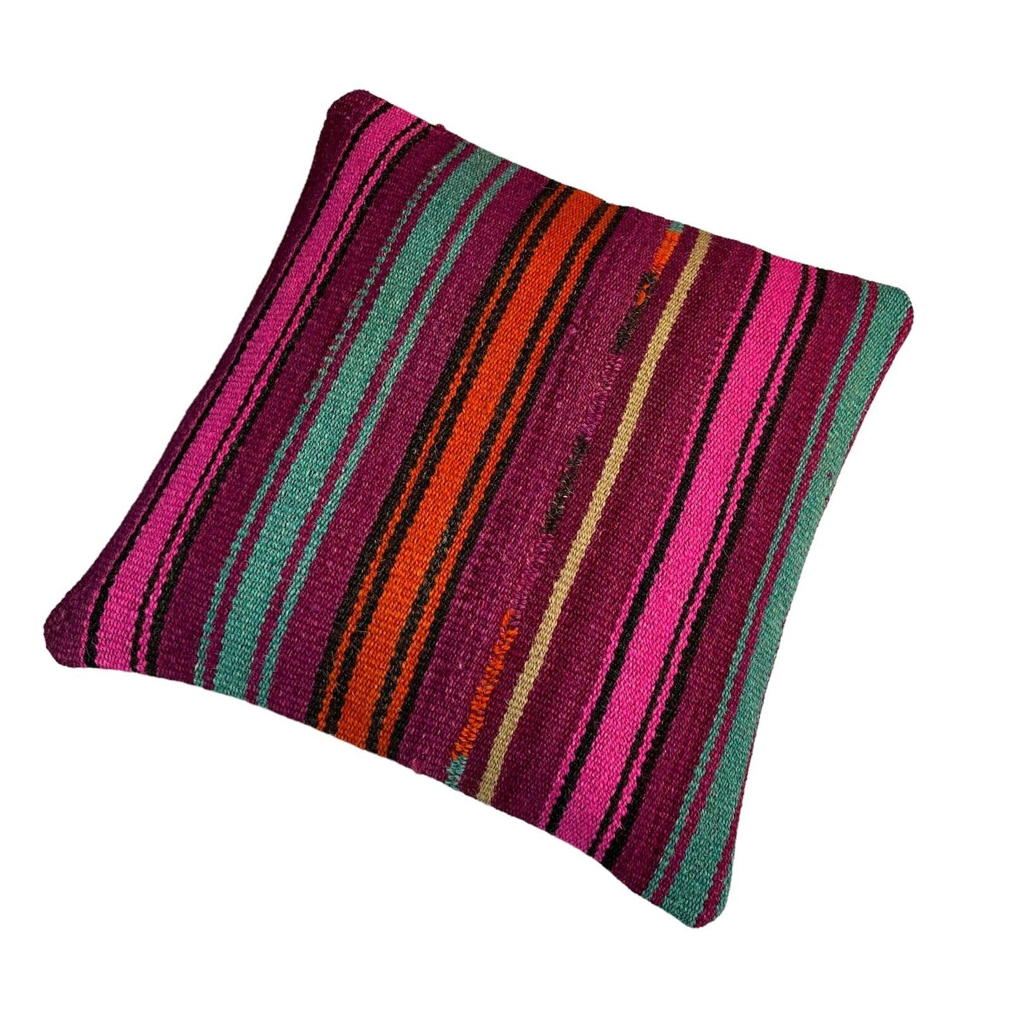 Einzigartige Kelim-Kissen,Turkish Kilim Pillow,16'×16'   Funda De Cojín Kilim