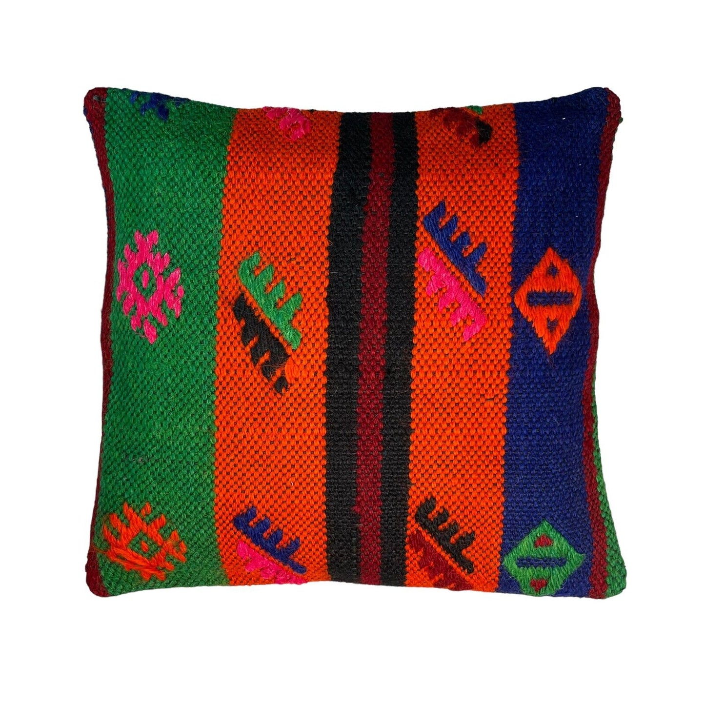 Einzigartige Kelim-Kissen,Turkish Kilim Pillow,16'×16'   Funda De Cojín Kilim