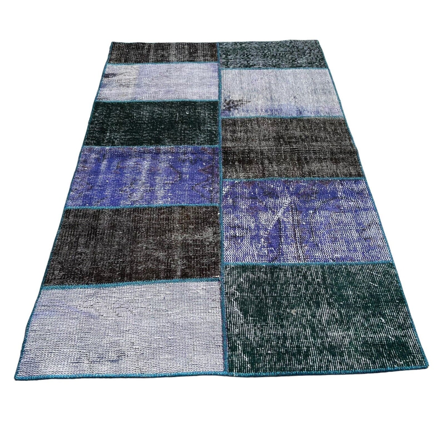 Unique Turkish Vintage Distressed  Patchwork Rug , 150 x 91 cm