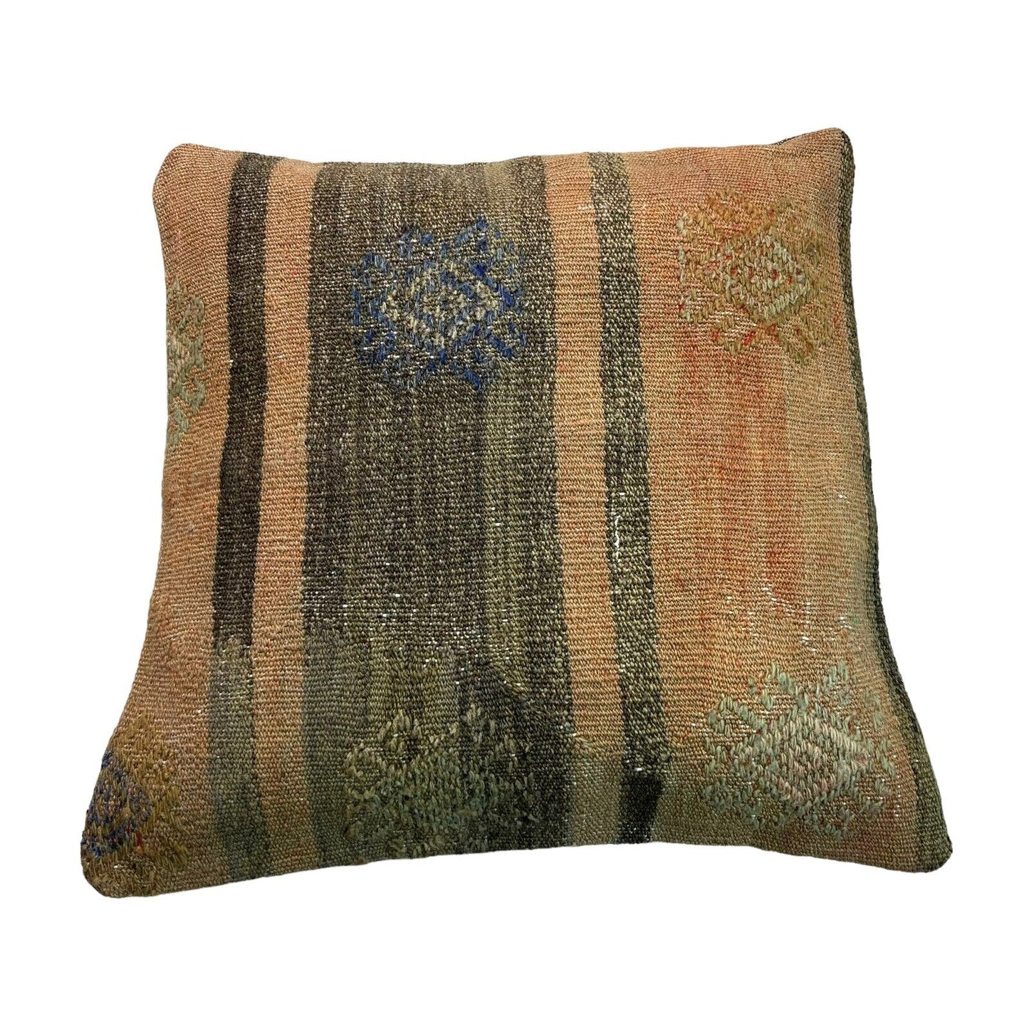 Einzigartige Kelim-Kissen,Turkish Kilim Pillow,16'×16'   Funda De Cojín Kilim