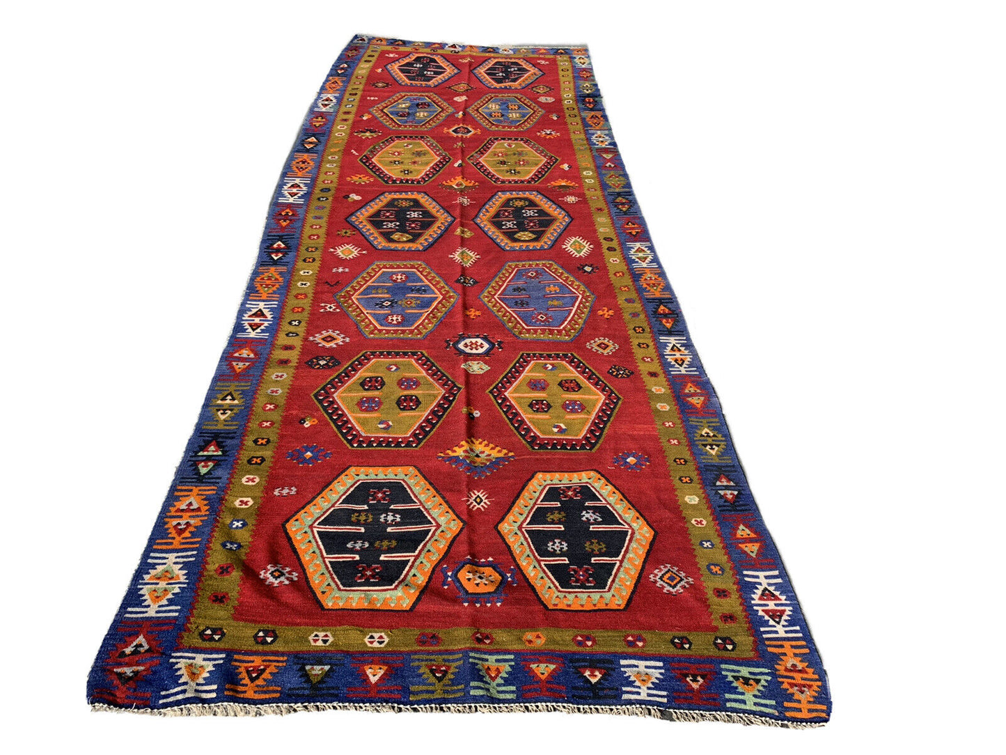 Antique Turkish Sarkisla Kilim ,Antiker Anatolia here Sarkisla Kelim 372x140 cm