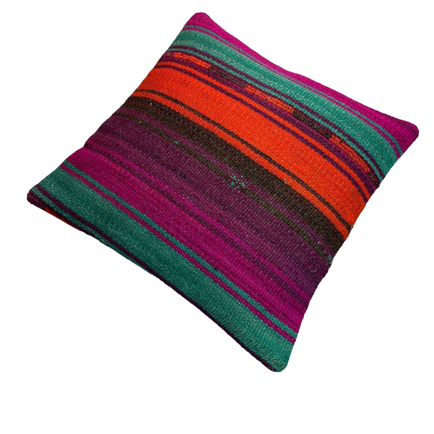 Einzigartige Kelim-Kissen,Turkish Kilim Pillow,16'×16'   Funda De Cojín Kilim