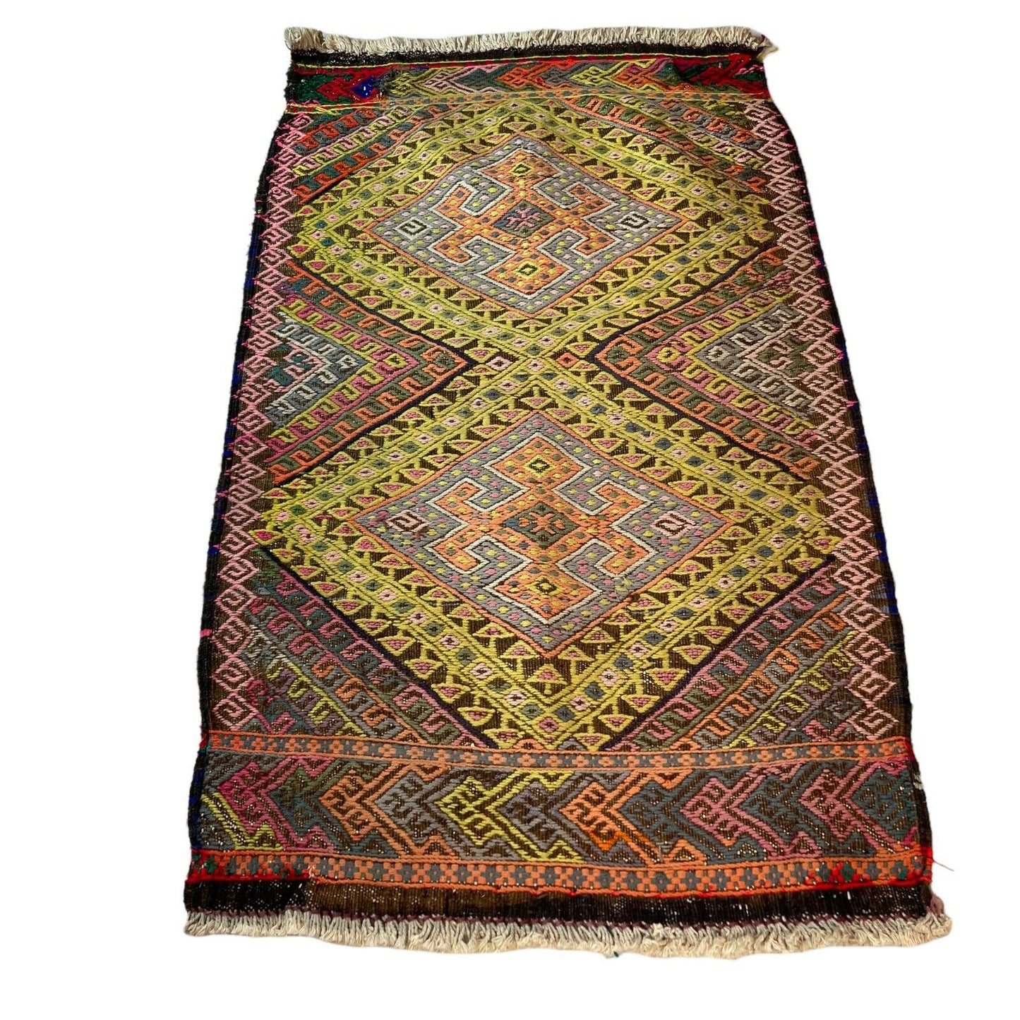 Traditionelle türkische Kelim Teppich, Vintage Turkish Kilim Rug 97X58 cm