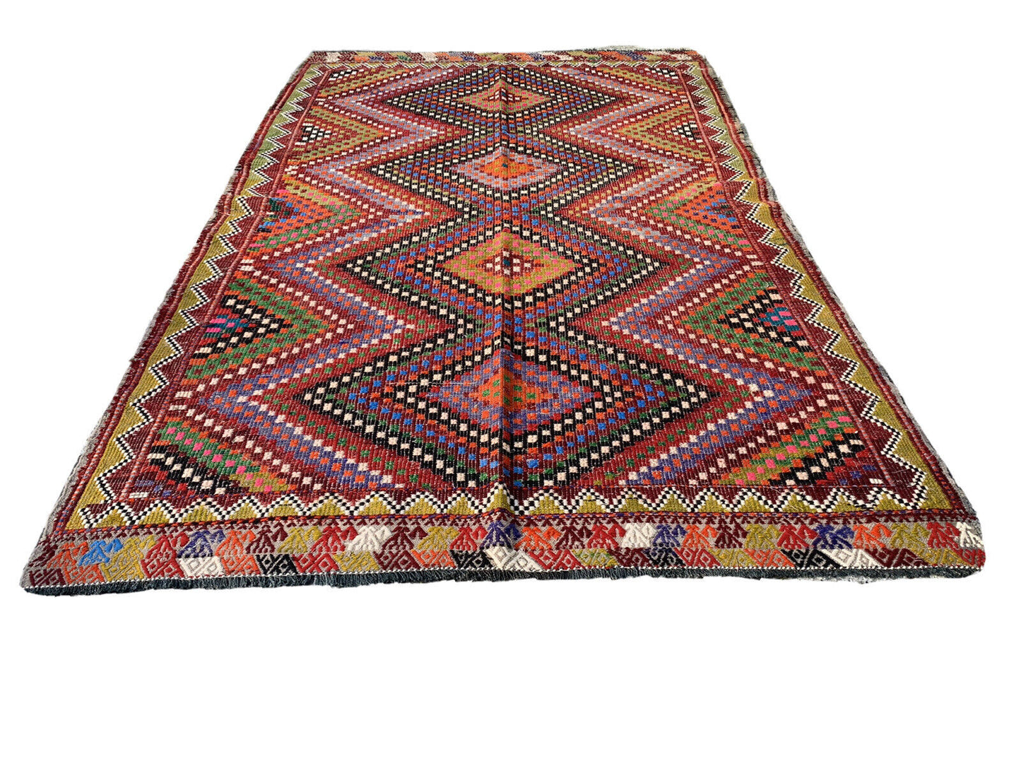 Traditional Turkish Kilim Rug,Vintage Anatolian Kelim Teppich 260x160 cm