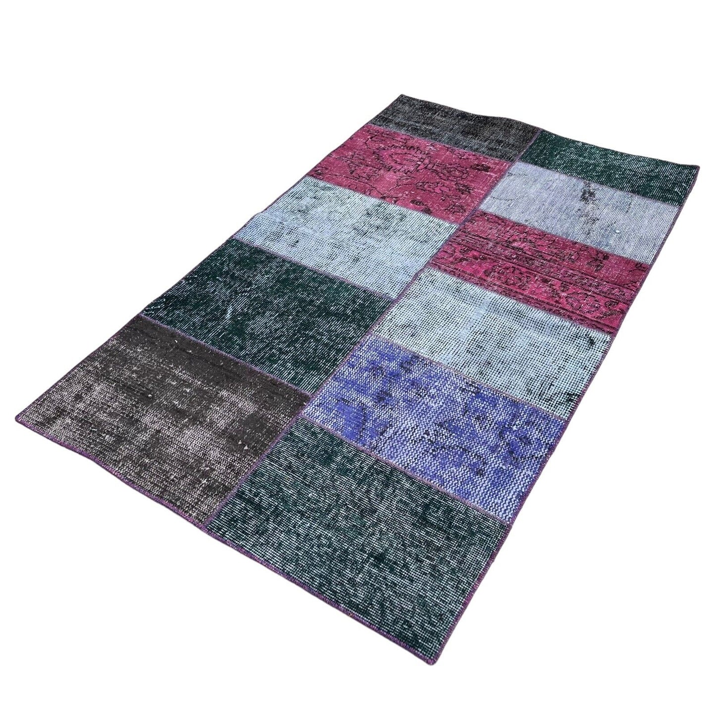 Unique Turkish Vintage Distressed  Patchwork Rug , 150 x 91 cm