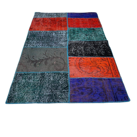 Unique Turkish Vintage Distressed  Patchwork Rug , 150 x 91 cm