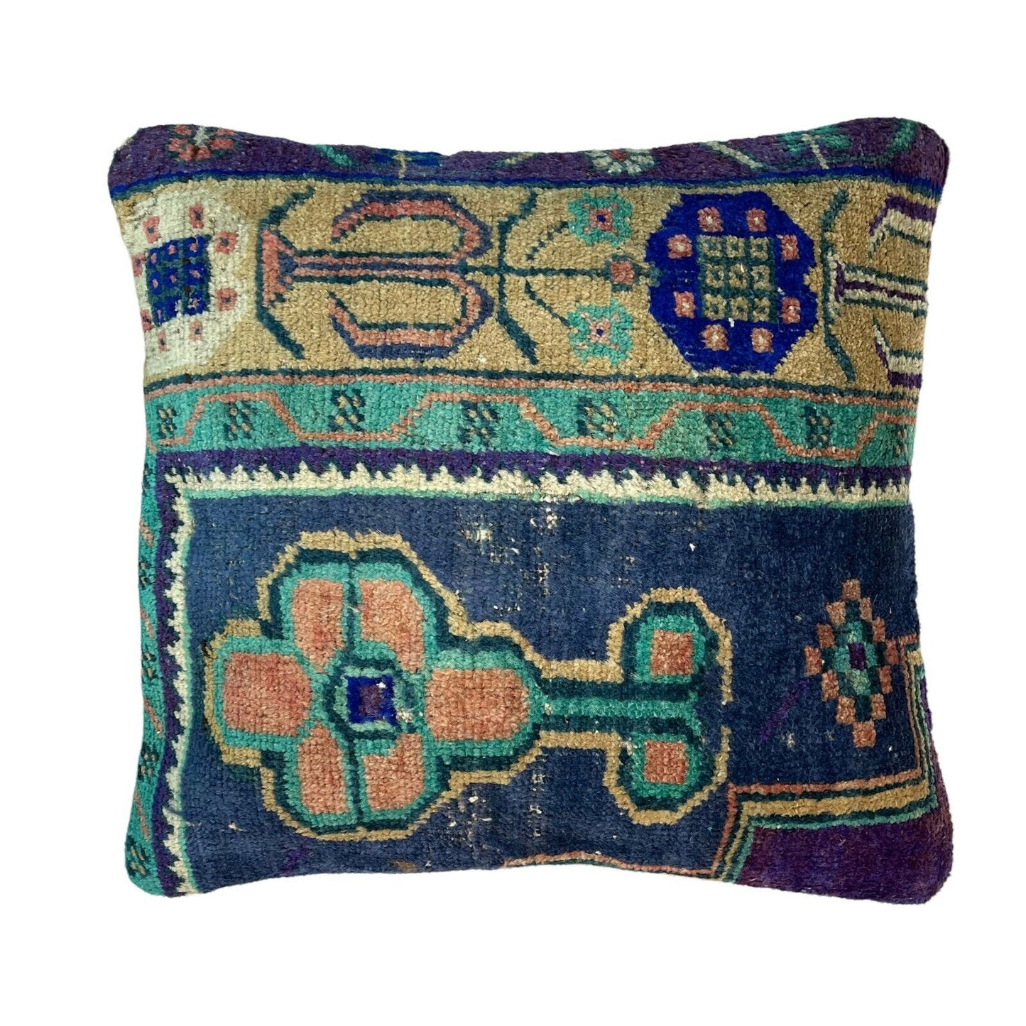 45x45 cm  , Vintage Teppich Kissenbezug , Vintage Rug Cushion Cover