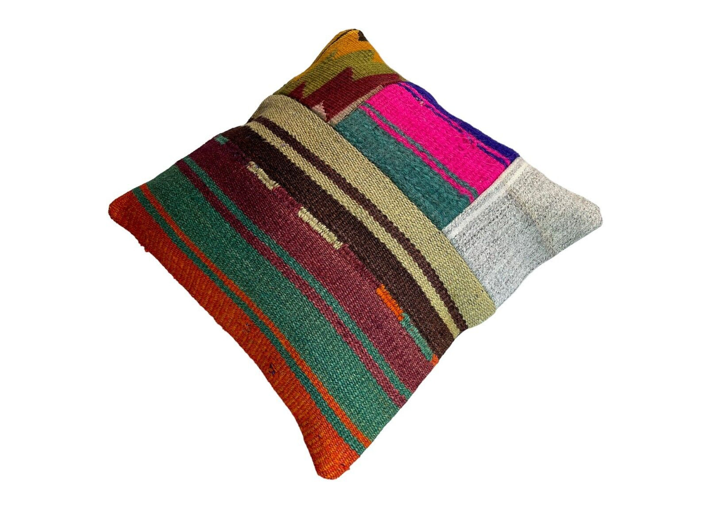 Einzigartige Kelim-Kissen,Turkish Kilim Pillow,16'×16'   Funda De Cojín Kilim