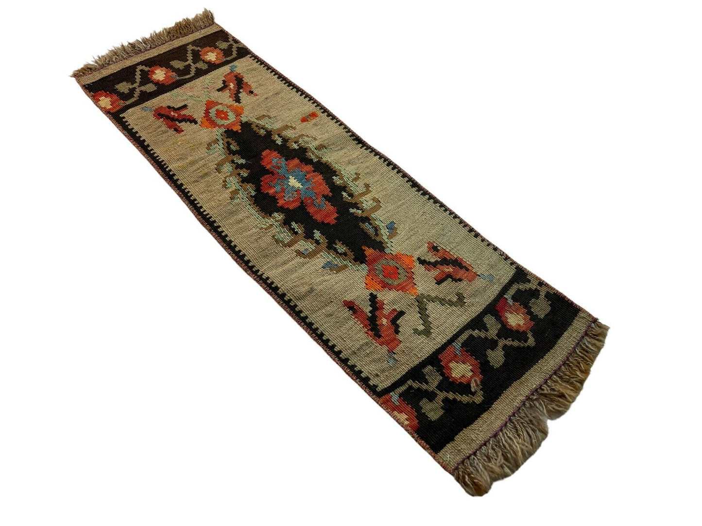 Traditionelle türkische Kelim Teppich, Vintage Turkish Kilim Rug 97X32 cm