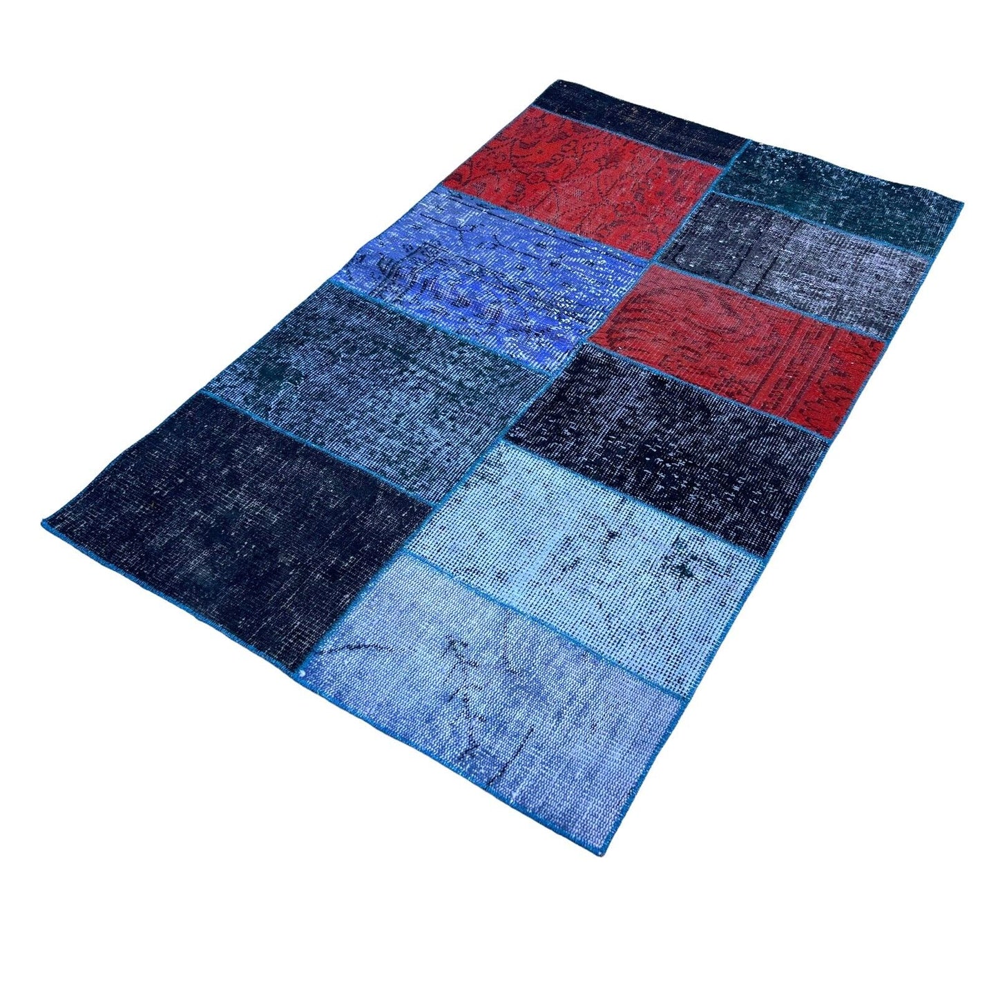 Unique Turkish Vintage Distressed  Patchwork Rug , 150 x 91 cm