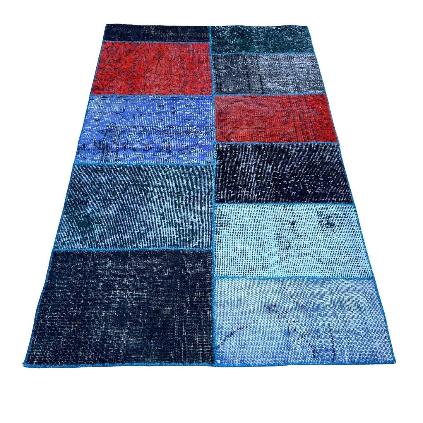 Unique Turkish Vintage Distressed  Patchwork Rug , 150 x 91 cm