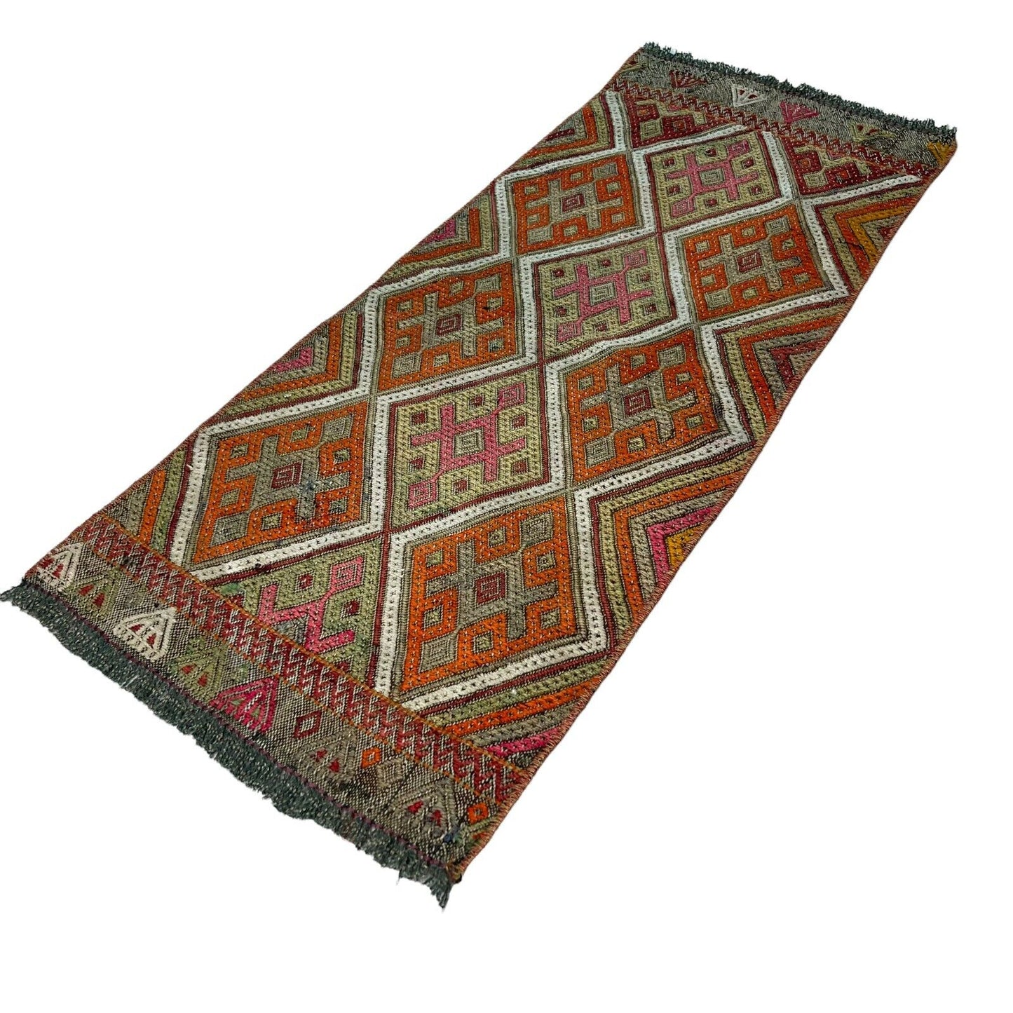 Traditionelle türkische Kelim Teppich, Vintage Turkish Kilim Rug 94x40 cm