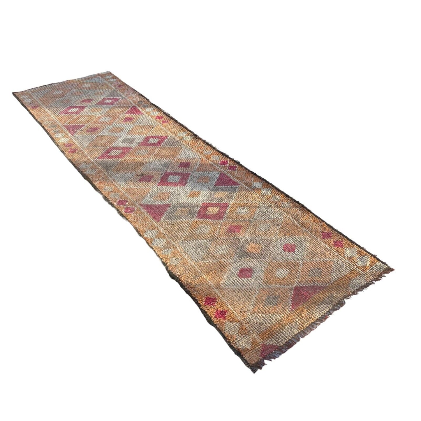 Traditional Vintage Kurdish Herki Rug Runner, 315x88 Cm