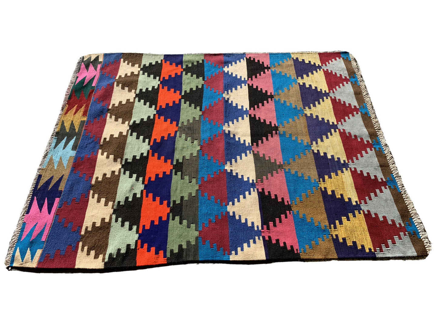 Traditional Turkish Kilim Rug, Vintage Wool Country Kilim 126X98 Cm