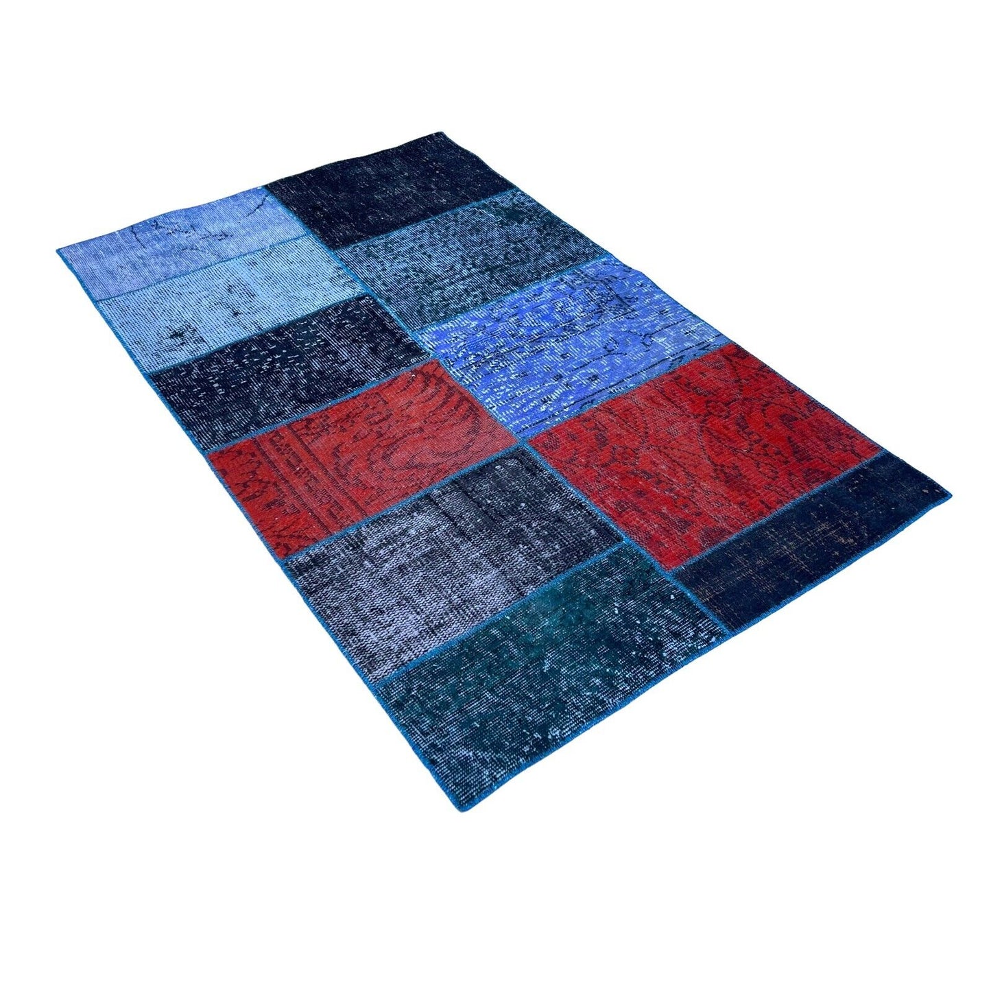 Unique Turkish Vintage Distressed  Patchwork Rug , 150 x 91 cm