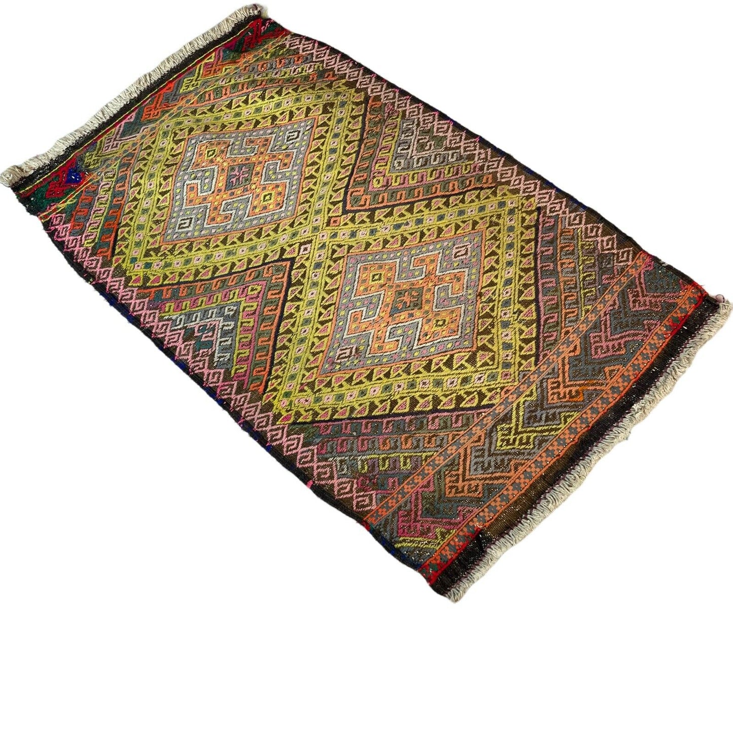 Traditionelle türkische Kelim Teppich, Vintage Turkish Kilim Rug 97X58 cm