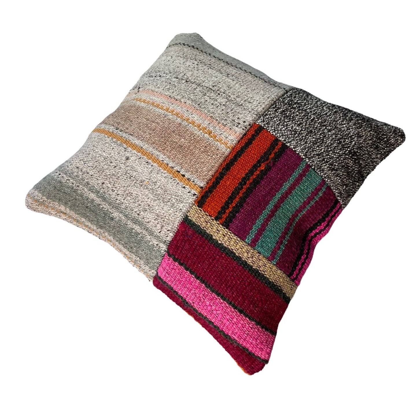 Einzigartige Kelim-Kissen,Turkish Kilim Pillow,16'×16'   Funda De Cojín Kilim