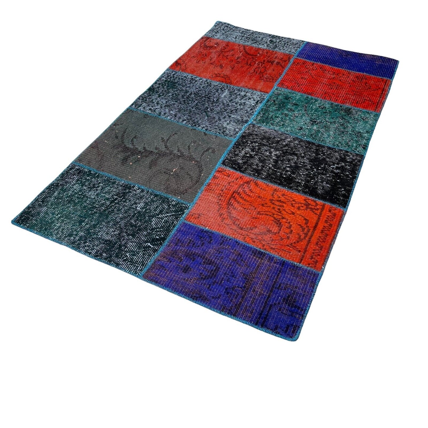 Unique Turkish Vintage Distressed  Patchwork Rug , 150 x 91 cm