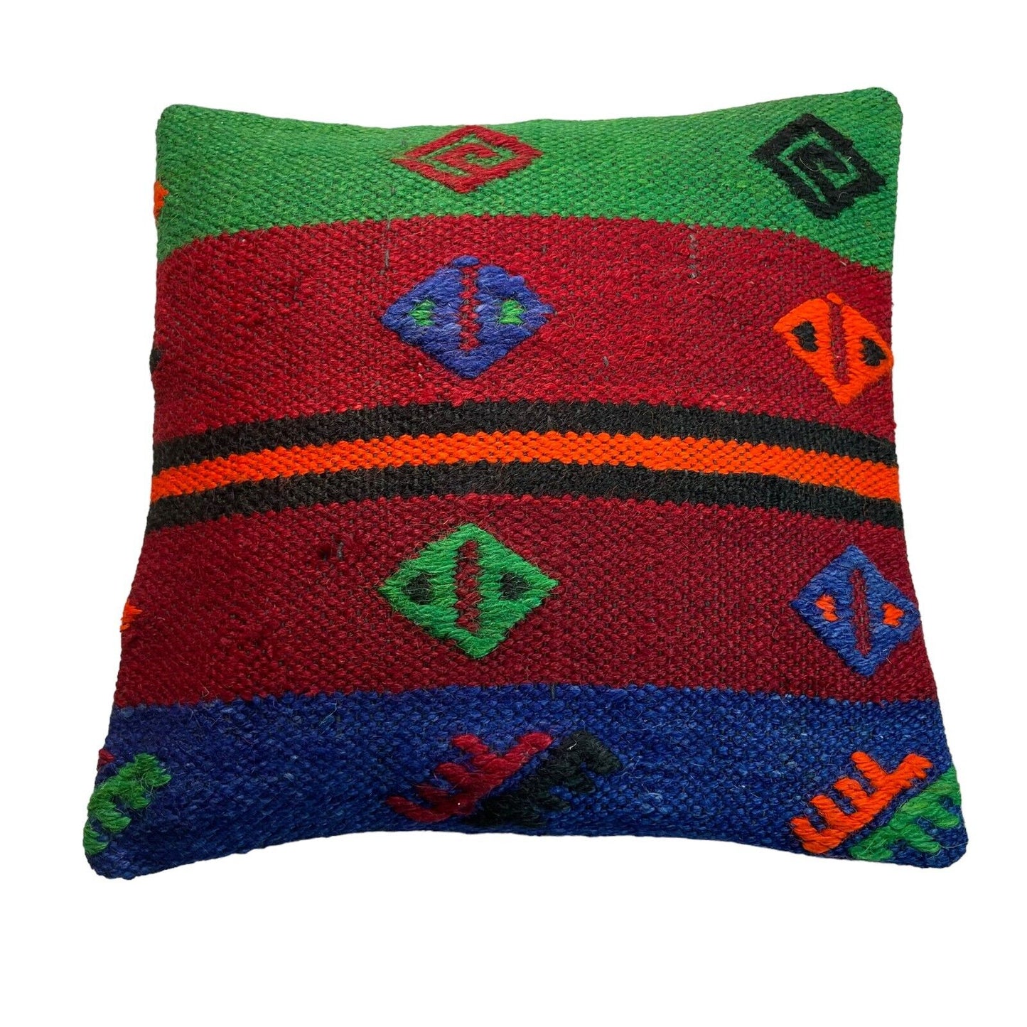 Einzigartige Kelim-Kissen,Turkish Kilim Pillow,16'×16'   Funda De Cojín Kilim