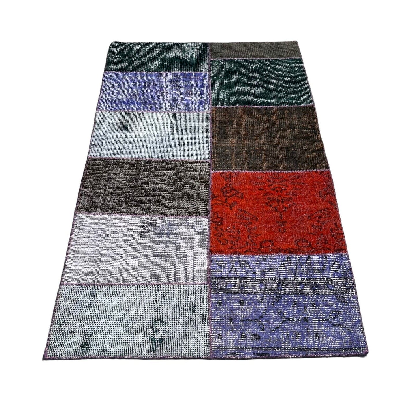 Unique Turkish Vintage Distressed  Patchwork Rug , 150 x 91 cm