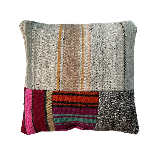 Einzigartige Kelim-Kissen,Turkish Kilim Pillow,16'×16'   Funda De Cojín Kilim