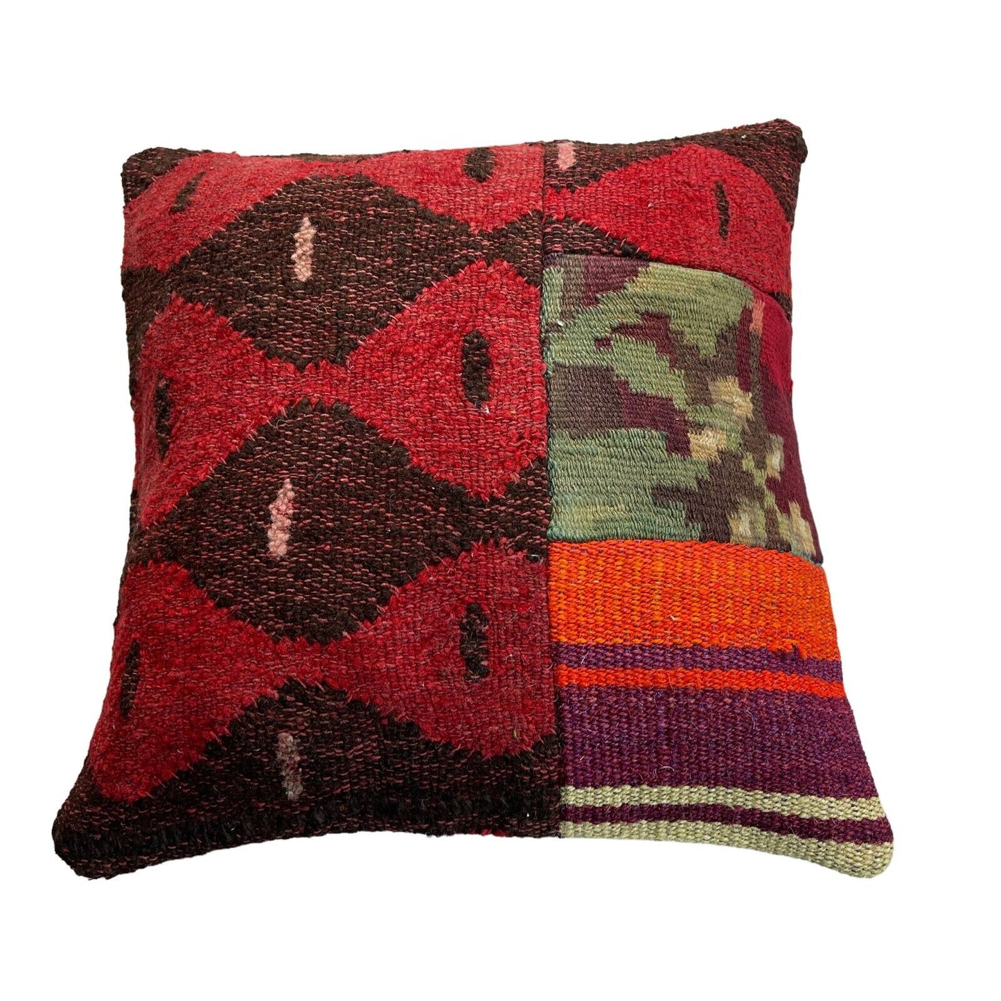 Einzigartige Kelim-Kissen,Turkish Kilim Pillow,16'×16'   Funda De Cojín Kilim