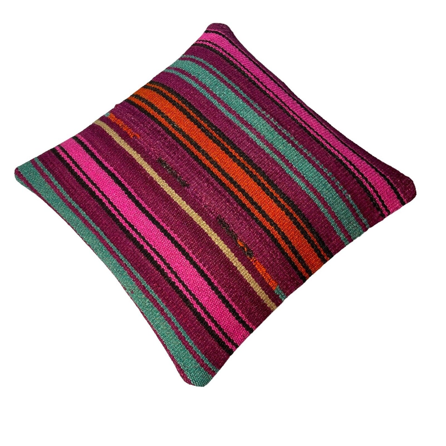 Einzigartige Kelim-Kissen,Turkish Kilim Pillow,16'×16'   Funda De Cojín Kilim