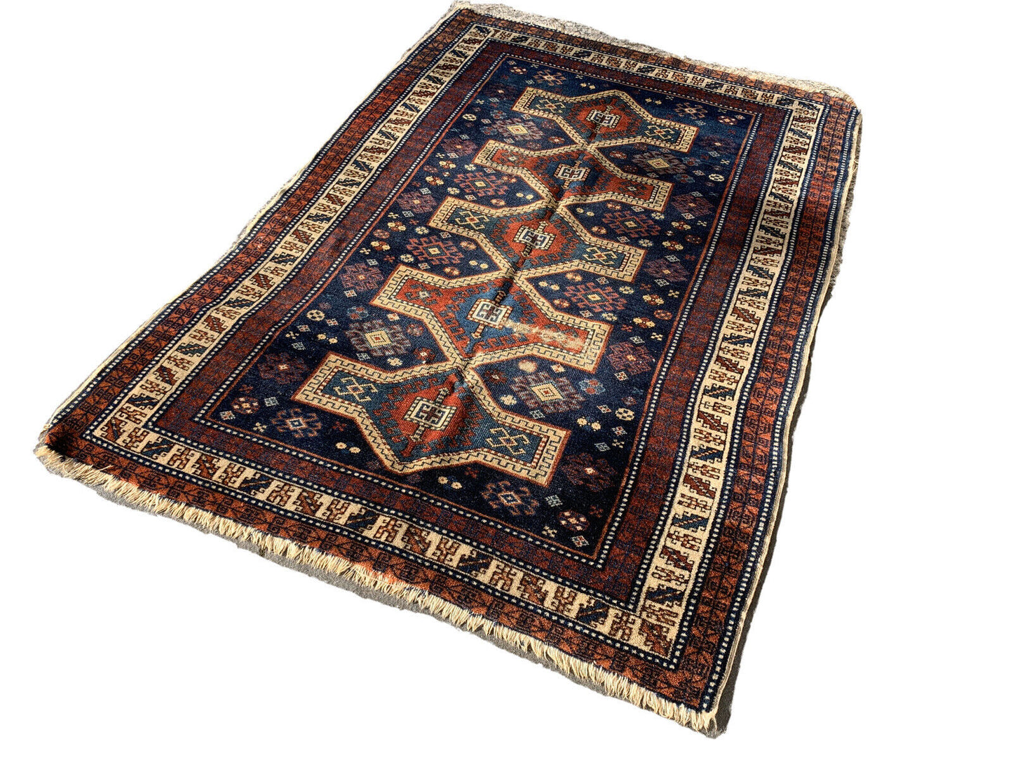 Antique Caucasian Rug,140x100 cm Kasak Antique Caucasian Rug , Caucasian Teppich