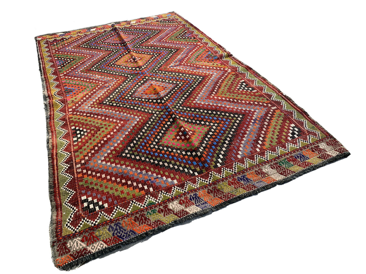 Traditional Turkish Kilim Rug,Vintage Anatolian Kelim Teppich 260x160 cm