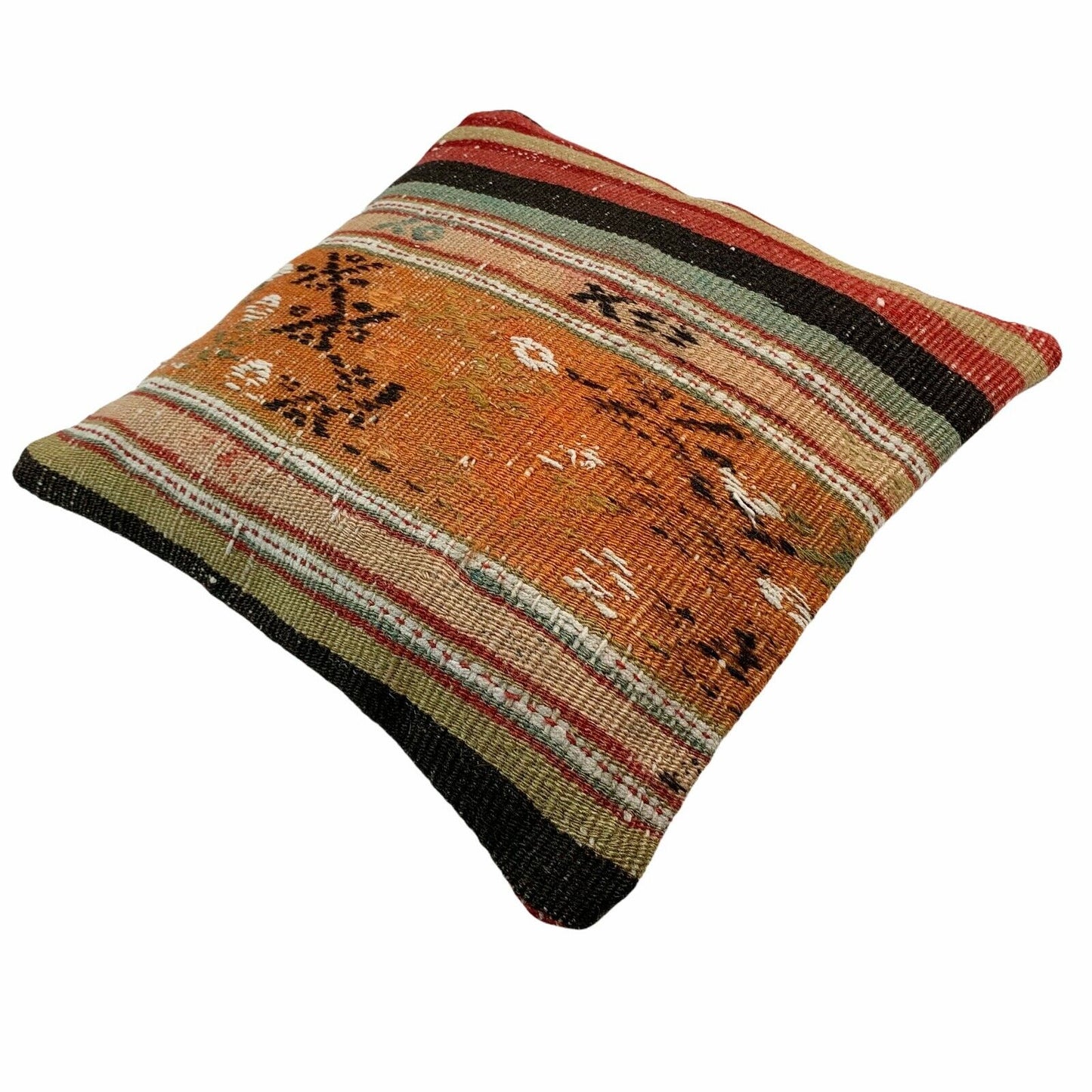 TURCO Kilim Federa, vintage tribale Kilim copertura per cuscino, 16''x 16"