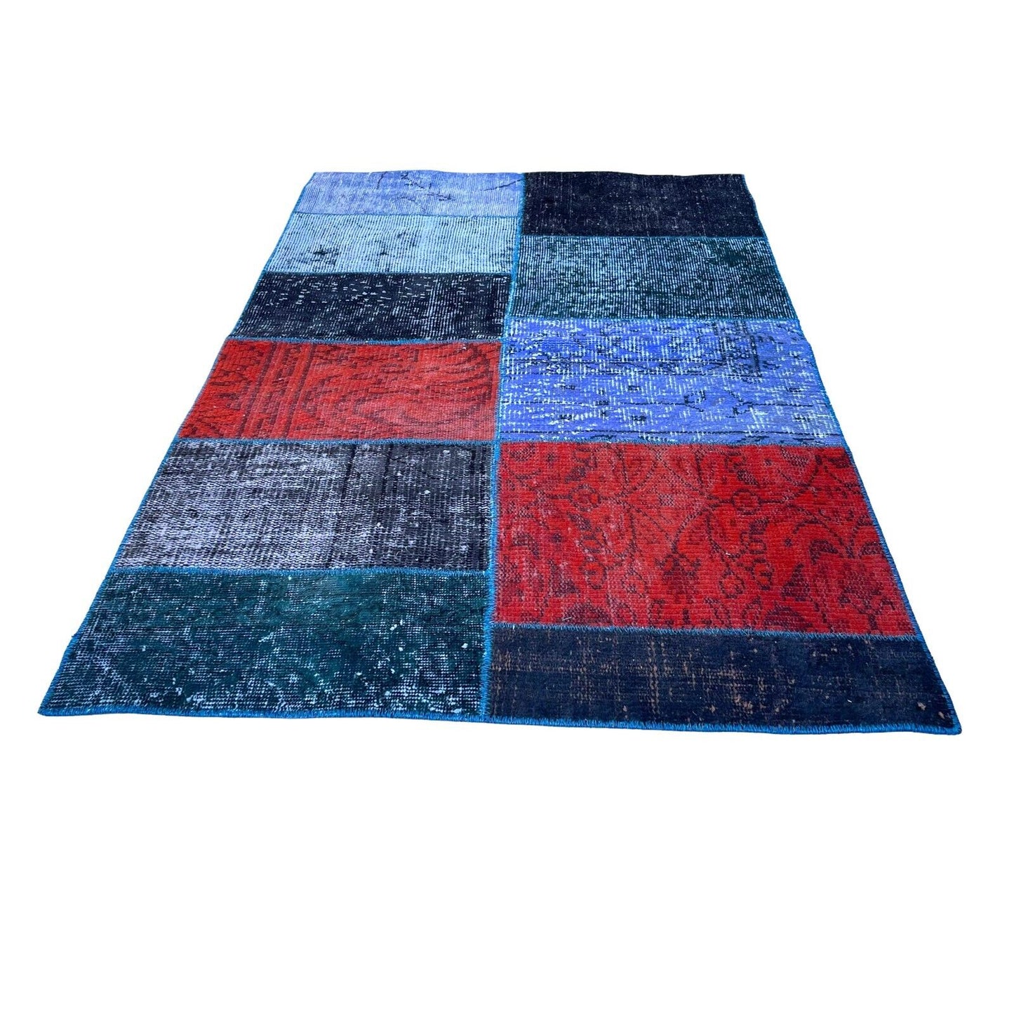 Unique Turkish Vintage Distressed  Patchwork Rug , 150 x 91 cm